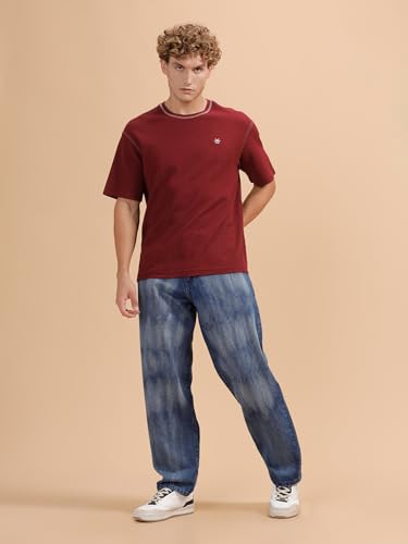 Image of WROGN Men's 100% Cotton Jeans | Solid | Loose Fit