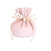 Aober 10st Fluwelen Garen Snoep Geschenkzakken met Parel Pakketzak Bruiloft Kerst Fluwelen Koord Snoepzak, Roze, 10st