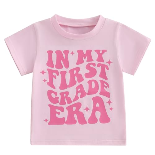 Toddler Kids Little Girls First Day of School Shirt in My Pre-K/Kindergarten/First Grade Era Short Sleeve T-Shirt3