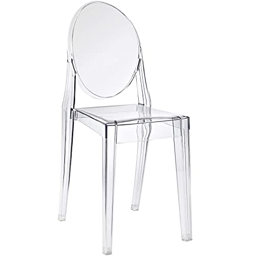 Modway Casper Modern Acrylic Stacking Kitchen And Dining Room Chair In Clear - Fully Assembled #TOP3
