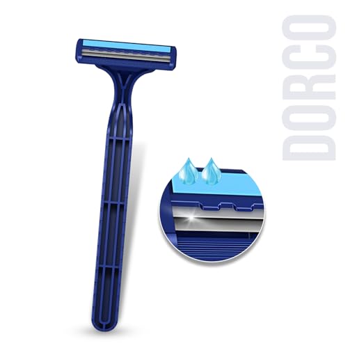 Image of Dorco TG710 Disposable Shaving Razors with Dispenser for Men | Twin blade technology | Razor with Long Handle with Lubrastrip | Easy to carry | Smmoth Shave | Pack of 24