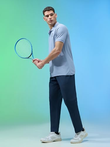 Image of TECHNOSPORT Men's Slim Fit Solid Half Sleeve Polo T-Shirt for Gym, Sports & Running