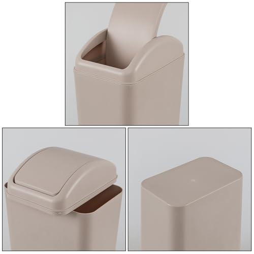 Image of 14 Liter Plastic Trash Can with Swing Lid, 3.5 Gallon Slim Swing Top Garbage Can, 1-Pack