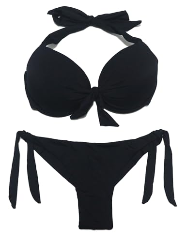 EONAR Damen Bademode Nackenträger Push up Bikinioberteil mit...