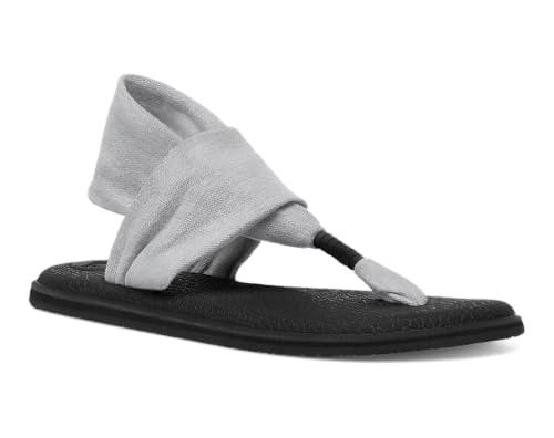 Sanuk Women's Yoga Sling 2 | Yoga Mat Footbed | Sandals for Women | Yoga Sandals For Women| Two-Way Stretch Upper, Grey, 9