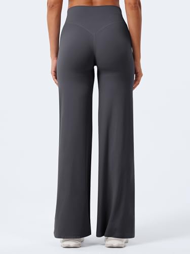 Image of YEOREO Ease Workout Leggings Womens Straight Leggings Eddiy Gym Yoga Pants | 29 inch /31.5 inch /33 inch /35 inch,No Front Seam,High Waist,Buttery,Booty Lifting,Wide Leg