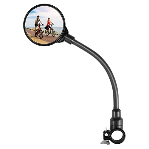 Kemimoto Bike Mirrors Scooter Mirror Handlebar Mirror 360° Adjustable Handlebar Mount Long Extension Acrylic Convex Mirror Universal For Electric Bike E-Bike Road Bike Mountain Electric Bicycle #TOP16