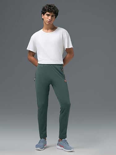 Image of TECHNOSPORT Mens Polyester Slim Fit Activewear Track Pant with SPF50+ for Running, Workout Wear Antimicrobial & Quick Dry