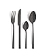 B&R PANO PVD Besteck Set, Schwarz, 16-teilig, Für 4 Personen, Besteck Schwarz, Schwarzes Besteck Matt, 18/0 Edelstahl Rostfrei, Messer aus 13/0 Klingenstahl, Spülmaschinenfest