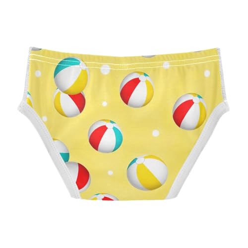 CHIFIGNO Boys Underwear Colorful Beach Balls Yellow Little Boy Briefs Breathable Cotton Brief Underwear2