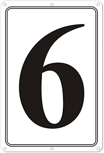 Premium Aluminum Number Signs 6-12" X 8" Numbered Signs for Parking Lots and Outdoor Use, Metal Number Sign 0-20, Long Lasting, Fade-Resistant, Easy Mounting, High Visibility