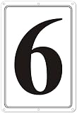 Premium Aluminum Number Signs 6-12" X 8" Numbered Signs for Parking Lots and Outdoor Use, Metal Numb