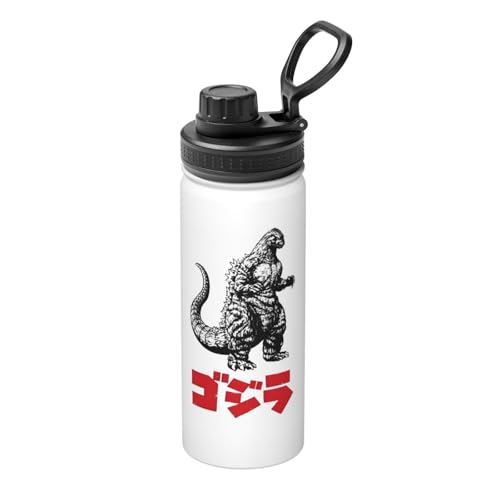 ゴジラ 怪獣王 魔法瓶 水筒 スポーツウォーターカップ スポーツボトル 直飲み ステンレス マグ ボトル 大容量 ポータブル こぼれ防止 持ち手付き 真空断熱 持ち運びが簡単 保温保冷 アウトドア 登山 自転車 遠足 男女兼用 18oz