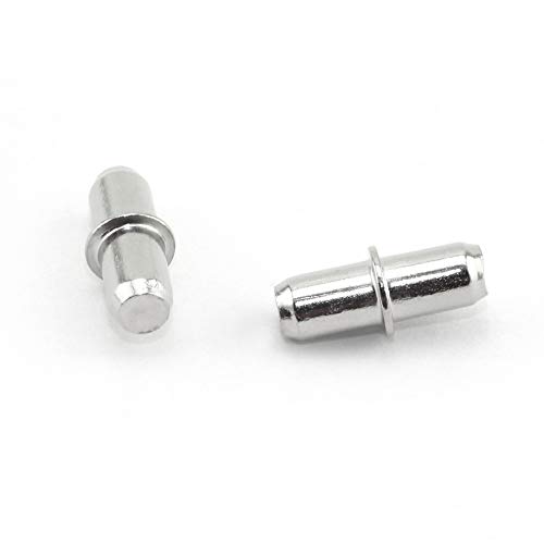 Image of 20pcs 5x16mm Shelf Supports Pegs Studs Nickel Plated Finish Adjustable Shelves Bracket Holder Furniture Hardware Cupboard Cabinet Wardrobe Shelf Pins