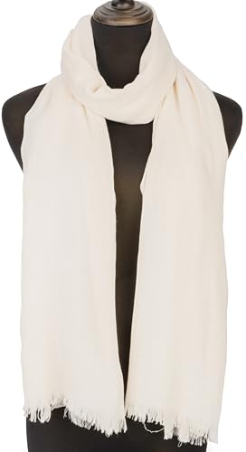 INOGIH Large Long Lightweight Cotton Linen Shawl Wrap for Women - Soft Breathable Four Season Scarf Shawl Beach Gauze 75”×40”2
