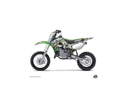 Kit Deco Moto Cross Freegun Eyed Compatible avec Kawasaki 65 KX Vert