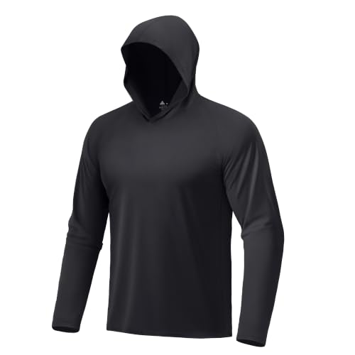 Image of Hoodies for Men UPF 50+ Sun Protection Fishing Shirts Long Sleeve Lightweight Rash Guard Shirt UV SPF Sweatshirt