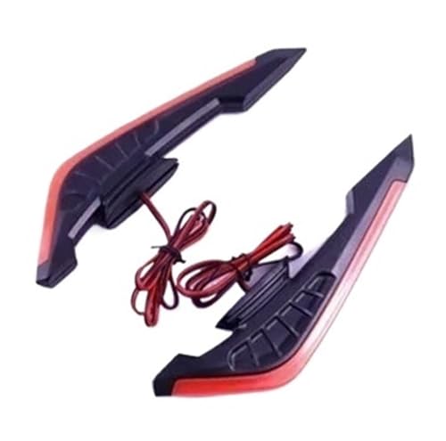 Ailettes spoiler moto avec lumière et autocollant décoratif, lot de 2