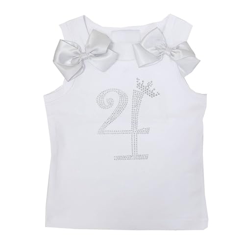 Kirei Sui Girls Princess Rhinestone Number Tank Top Pink Silver Snowflake Tutu 2-Piece Birthday Outfit Dress Set2