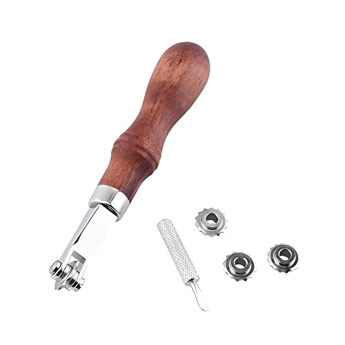 Rueda de Costura Artesanal de Cuero Sobre Costuras, 1 Pieza Juego de de Estampado de Espaciador Leathercraft Herramienta de Diseño de Costura de Cuero