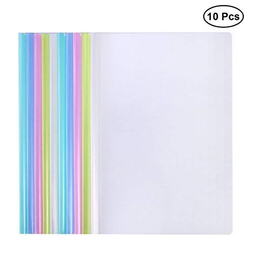 TOYMYTOY Transparent Clear Plastic File Folder Sliding Bar Report Covers for A4 Report Cover Organizer Binder,10PCS