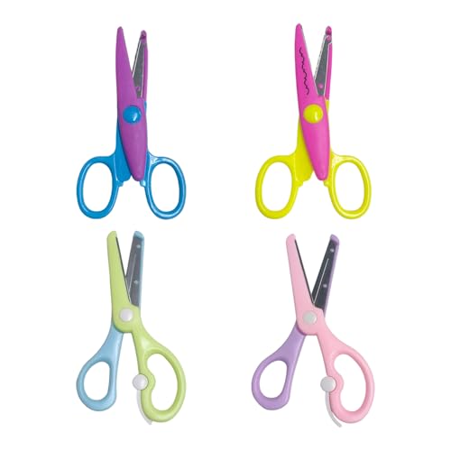 SGSCFG 4 Scherenstücke, Anti-Clip-Kinderschere, Kleine Plastikschere, DIY-Kunsthandwerkswerkzeuge.
