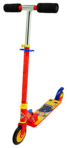 Smoby - 450153 - Sam le Pompier - Patinette Pliable 2 Roues avec Roues Silencieuses et Frein Arrière