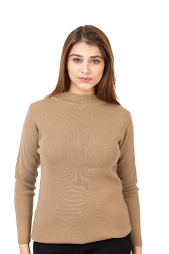 Image of TWENTY ME Winter Wear Casual Solid Acrylic Soft & Warm High Neck Skivvy for Women's