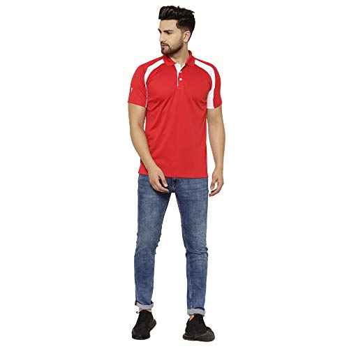 Image of EPPE Men's Polo Neck Solid Slim Fit Activewear Half Sleeve Dryfit Micro Polyester Sportswear | Casual wear T-Shirt