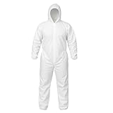 SOL 1pk Disposable Boiler Suit – One Size Fits Most White Coveralls for Men’s and Women's Workwear – Lightweight, Breathable Painter Overall for DIY, Cleaning, and Painting Jobs
