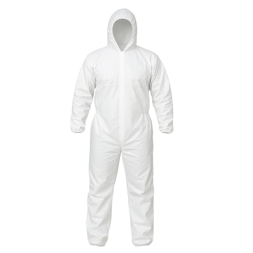 SOL 1pk Disposable Boiler Suit – One Size Fits Most White Coveralls for Men’s and Women's Workwear – Lightweight, Breathable Painter Overall for DIY, Cleaning, and Painting Jobs