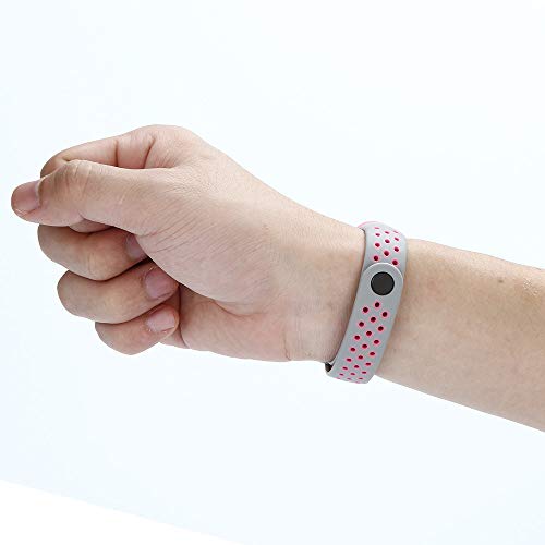 Pulseira extra trançada para XIAOMI MI BAND 3 (Cinza com Rosa)