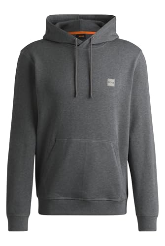 BOSS Mens Wetalk Regular-fit hoodie in cotton terry with logo patch