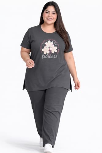 Image of In Love Women's Plus Size Longline T-Shirt with Side Pocket, 3 /4 Sleeve, Crew Neck