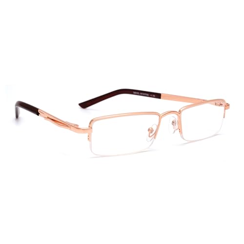 Image of Half Rim Reading Glass for Men and Women | Lightweight Rectangular Design | Scratch-Resistant Lens | Soft Silicone & Adjustable Nose Pads | Suitable for All Face Types