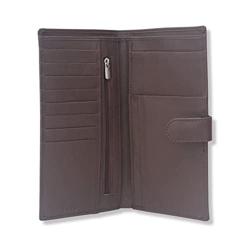 Image of KARA Brown Unisex Genuine Leather Passport Holder - Travel Friendly Passport Wallet with 8 Card Holder Slot