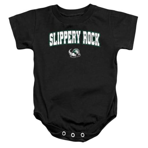 LOGOVISION Slippery Rock University Arch Logo Secondary Unisex Infant Snap Suit for Baby, Black, Medium