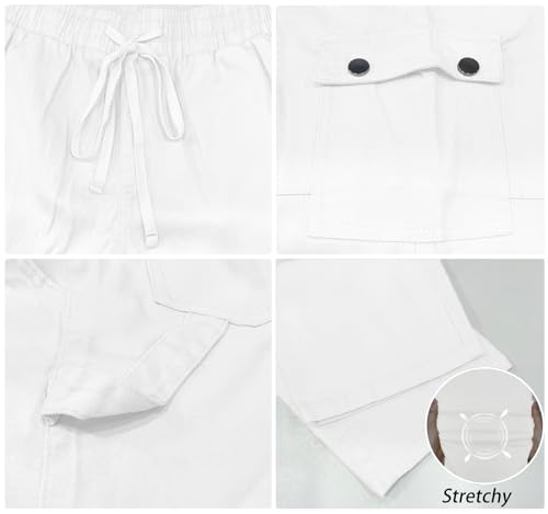 HVEPUO Womens Pants Casual Straight Leg Cargo Pants High Waisted Jeans for Women with Pockets4