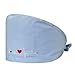 niaahinn Adjustable Working Cap with Button &Sweetband,Tie Back Scrub Cap for Women Men, One Size Nurse Scrub Hats (Sky Blue)