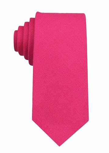 Image of Mens Solid Linen Ties - Slim Pattern Necktie for Men Wedding Groomsmen