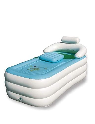 ESPERANZAXU Aufblasbare Tragbare Badewanne, Haltbare Tränkende Badewanne, Freistehendes Aufblasbares Pool-Badezimmer-Ausgangsbadekurort Für Erwachsenen Und Baby (mit Luftpumpe) - Weiß Cover
