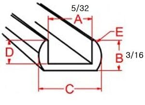 3/16 in U Channel Lead Came: Round Sides Flat Bottom (3 Rolls)