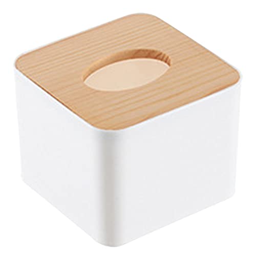 Paper Towel Dispenser, Wood Paper Towel Dispenser with Tissue Box Cover, Square Extraction Dispenser Modern Paper Towel Holder for Bathroom, Kitchen, Home, Office (Type 2