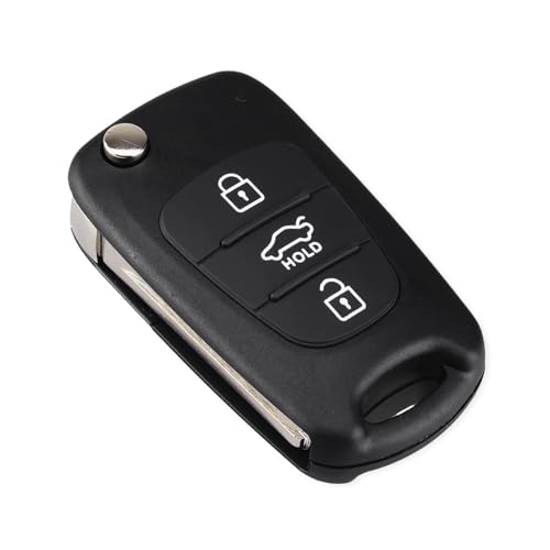 HooRLZ Coque Clé Compatible pour Hyundai i20 i30 i35 iX20 iX35 et Kia Rondo Ceed Rio Soul Picanto Sportage Sorento - Télécommande 3 Boutons