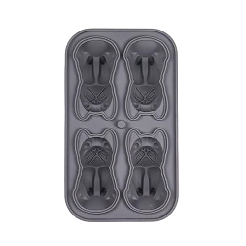Cubitera en forma de perro Cubitera Dulce Bulldog Ice Bowls Y Forma Flexible Silicona Molde
