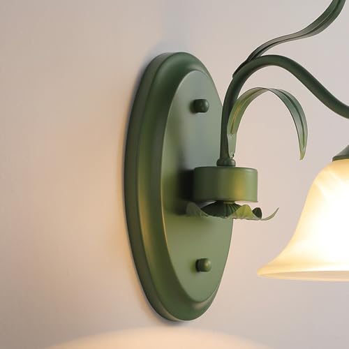 Aplique de pared retro verde con doble luz difusa antideslumbrante 7