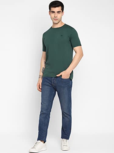 Image of Allen Cooper Men's Super Combed Cotton Rich Solid Round Neck Half Sleeve T-Shirt
