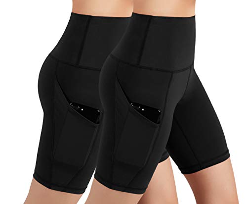 image for ODODOS High Waist Out Pocket Yoga Short Tummy Control Workout Running 