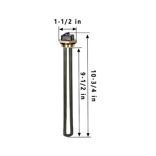 Image of Upgraded 520900 520789 232794 RV Water Heater Element For Suburban RV SW Series Electric Water Heater, Replace 520789 232794 Heating Element,Screw in1440w 120v, Silver white