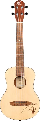 Ortega Guitars RU5-TE Tenor Ukulele with Spruce Top and Sapele Body in Satin Finish, 18 Frets